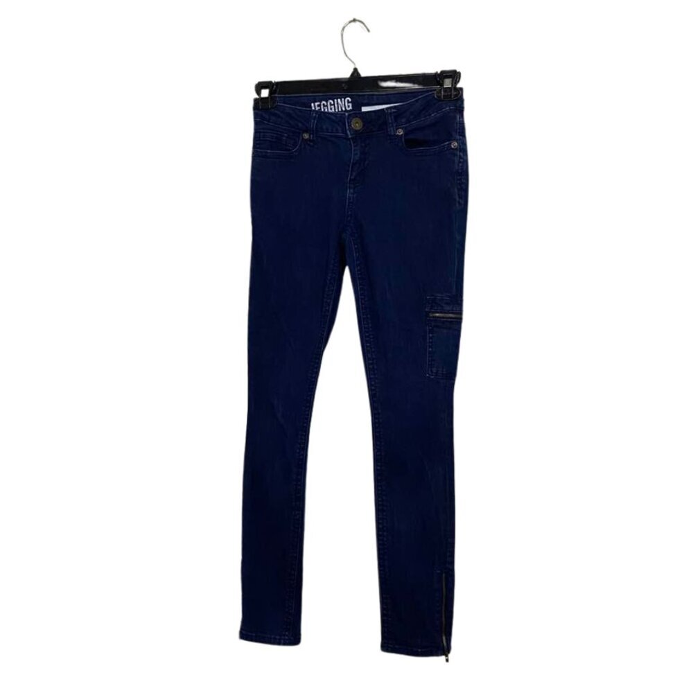DKNY Jeggings Stretch Denim Jeans With Ankle and Leg Zippers Size 2 - Picture 2 of 14